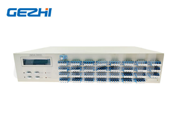 شراء 1x128 فائبر أوبتيكال سويتش مع وقت التبديل السريع شاشة LCD والتحكم RS232 للشبكات البصرية تصنيع عبر الإنترنت