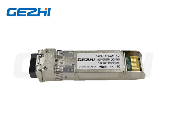 شراء 10G DWDM SFP+ Transceivers 40KM 16dB EML C-Band 50GHz 100GHz 200GHz شبكة الاتحاد الدولي للاتصالات online manufacture