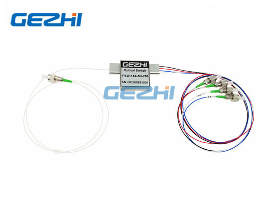 شراء ضوء مرئي 760nm 1x4 محولات الألياف الضوئية FC / APC online manufacture