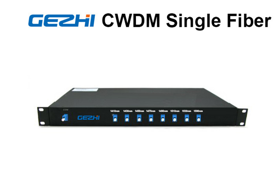 8 قنوات CWDM Mux Demux Simplex Uni - اتجاهي 1RU Rack Mount Mount Single Fiber