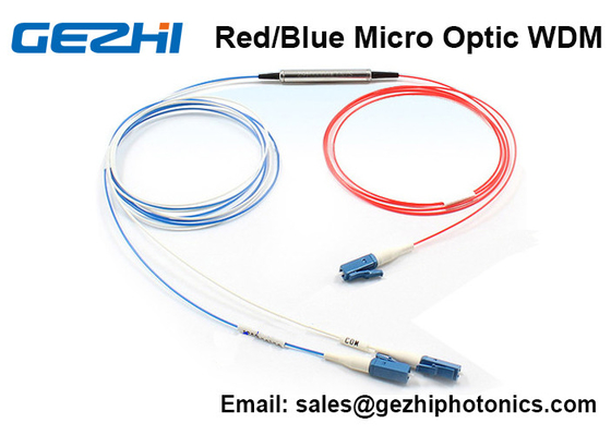 مرشح Red / Blue Micro Optics WDM 3 Port C Band C DWDM لنظام DWDM