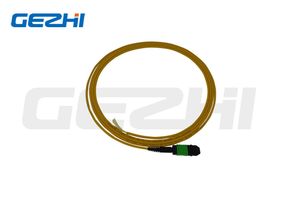 LC OM3 / OM4 8/12 / 24F MPO / MTP الألياف البصرية التصحيح الحبل PVC / LSZH سترة للاتصالات
