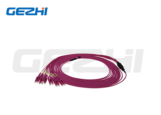 MPO 8 Core OM4 Multimode Patch Cable Series MPO LC Patch Cord ضفيرة