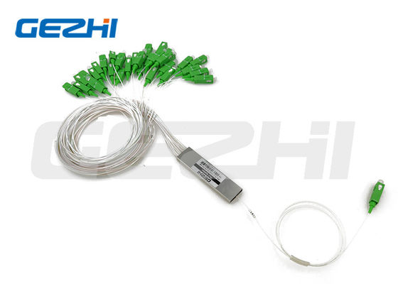 مقسم بصري PLC من نوع أنبوب فولاذي SC APC 1x32 مع ألياف G657A1 لتطبيقات FTTH