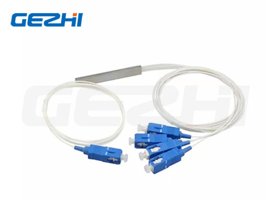 1x4 SC UPC 9/125 Um G657A1 0.9mm كابل أبيض ميني PLC Splitter