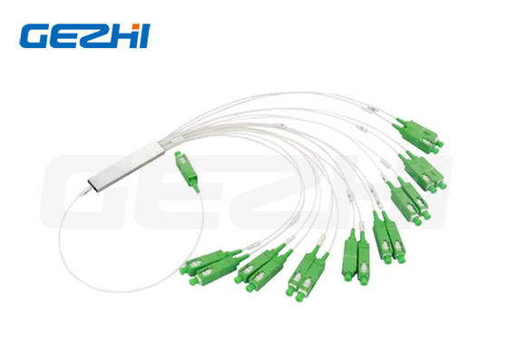 1x16 SC رابط أخضر خسارة إدراج منخفضة 0.9mm Mini Tube PLC Splitter لنظم FTTH و PON