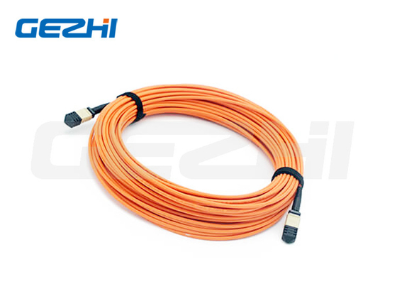 24F MPO ((أنثى) - MPO ((أنثى) 3.0mm LSZH سلك الألياف الضوئية / كابل الجذع