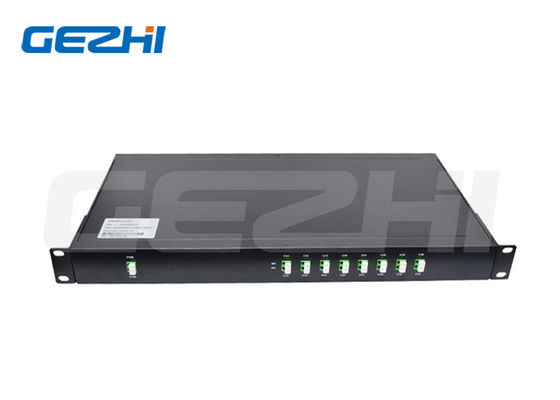 8 قنوات DWDM Mux Demux 1U 19' رف LC/APC المرفق متعدد الطول الموجي الكثيف