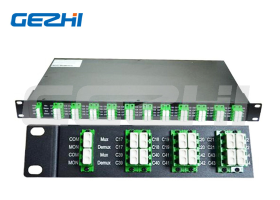 40 قناة LC / APC 100GHz وحدة DWDM AWG الحرارية المزدوجة GEZHI-DWDM - MUX/DEMUX
