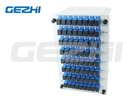 نوع الكاسيت وحدة إدراج بلاستيكية 1 * 64 PLC Splitter 130 * 101 * 206mm