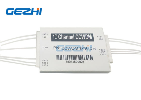 مكونات الألياف الضوئية 1491nm الضوئية السلبية 1x10 قنوات وحدة CWDM مضغوطة